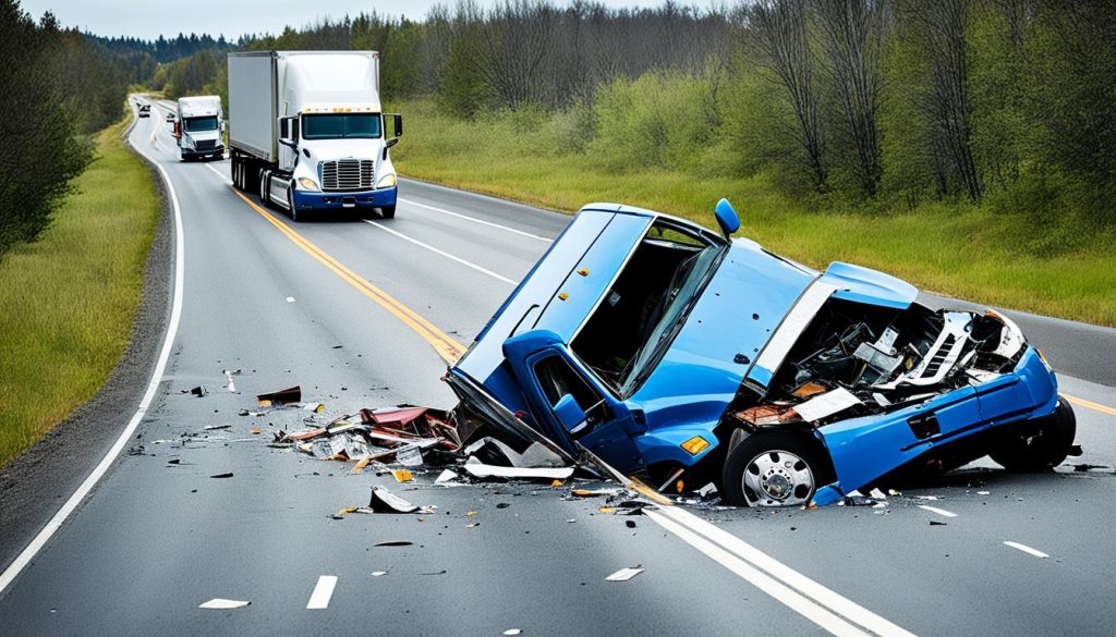 Truck accident scene